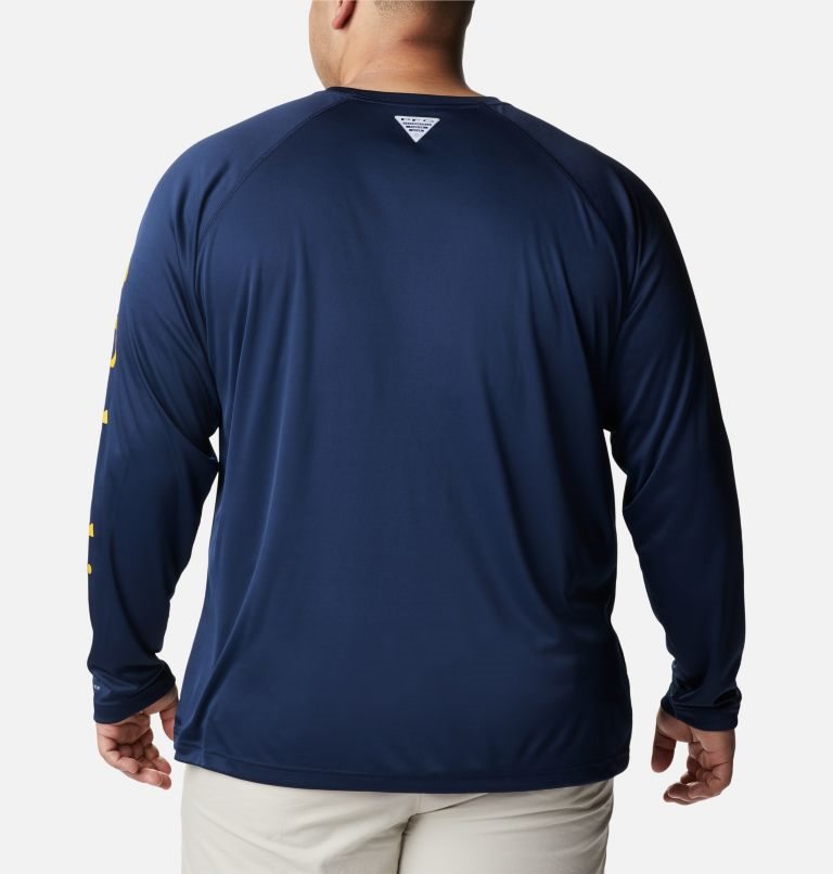 Columbia Collegiate PFG Terminal Tackle Long Sleeve - West Virginia Gensere Herre Marineblå | Plus Size 37584B